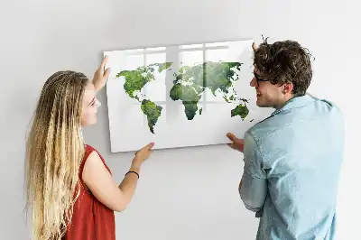 Magnetic world map eco friendly board