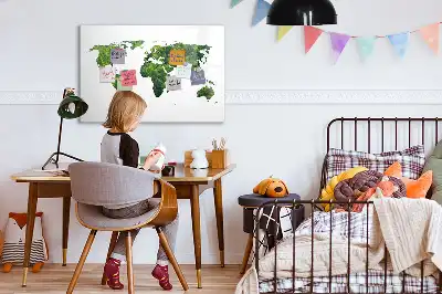Magnetic world map eco friendly board