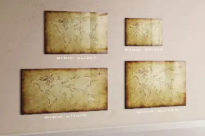 Magnetic marker board old world map design