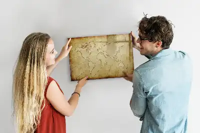 Magnetic marker board old world map design