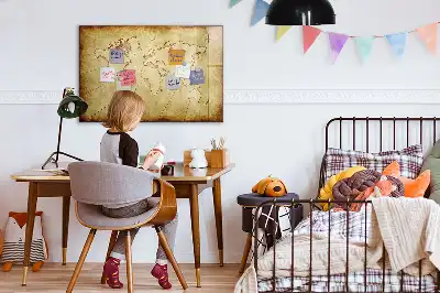 Magnetic marker board old world map design