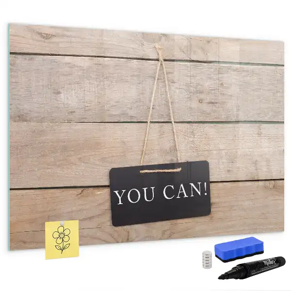 Magnetic marker board with You can do it text