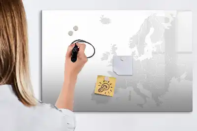 Magnetic marker board with a map of Europe