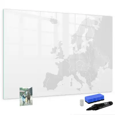 Magnetic marker board with a map of Europe