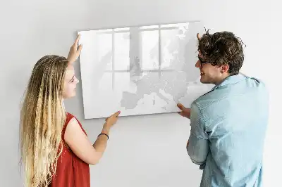 Magnetic marker board with a map of Europe
