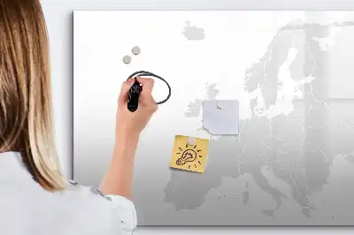 Magnetic marker board with a map of Europe