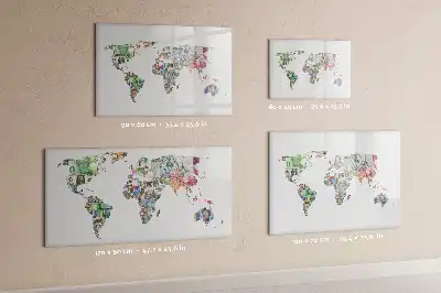 Magnetic marker board with a map of Europe