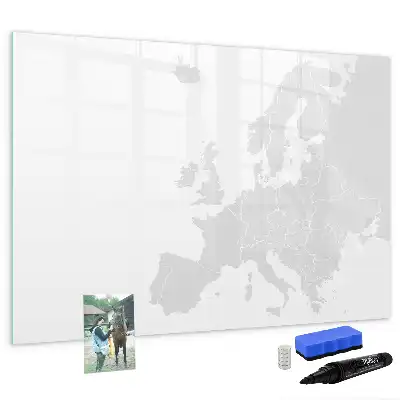Magnetic marker board with a map of Europe