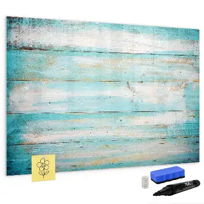 Magnetic glass dry erase board blue