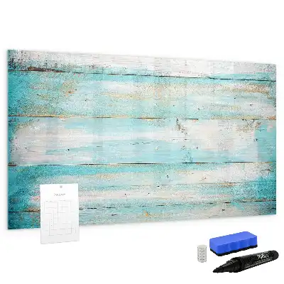 Magnetic glass dry erase board blue