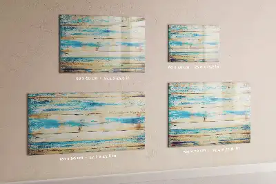 Magnetic marker board with a scratched wood effect