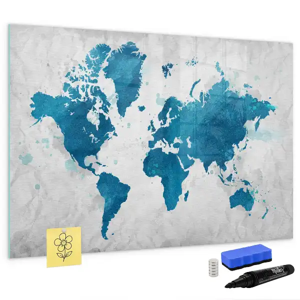 Magnetic marker board world map design