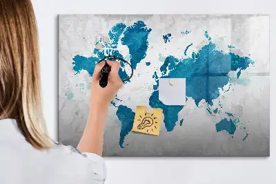 Magnetic marker board world map design