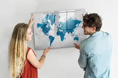 Magnetic marker board world map design
