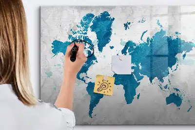 Magnetic marker board world map design