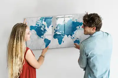 Magnetic marker board world map design