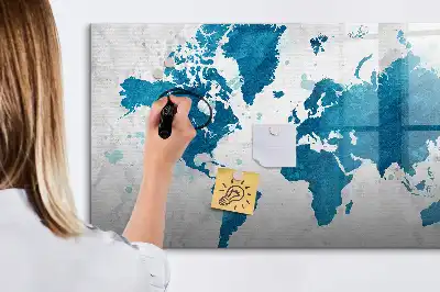 Magnetic marker board world map design