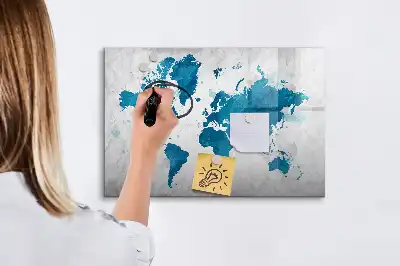 Magnetic marker board world map design