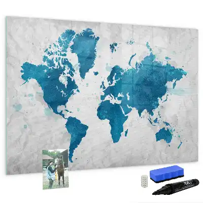 Magnetic marker board world map design