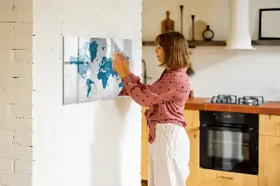 Magnetic marker board world map design