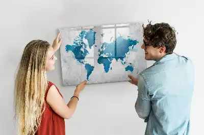 Magnetic marker board world map design