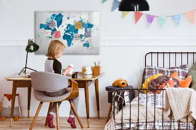 Magnetic marker board world map design