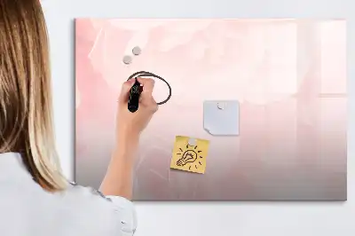 Magnetic glass dry erase board blooming roses design