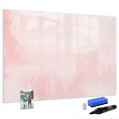 Magnetic glass dry erase board blooming roses design