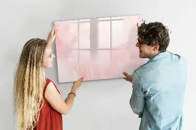 Magnetic glass dry erase board blooming roses design