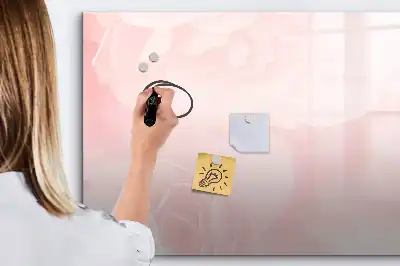 Magnetic glass dry erase board blooming roses design