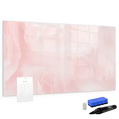 Magnetic glass dry erase board blooming roses design