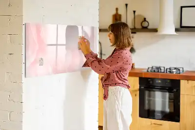 Magnetic glass dry erase board blooming roses design
