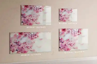 Magnetic marker board with a spring flowers print