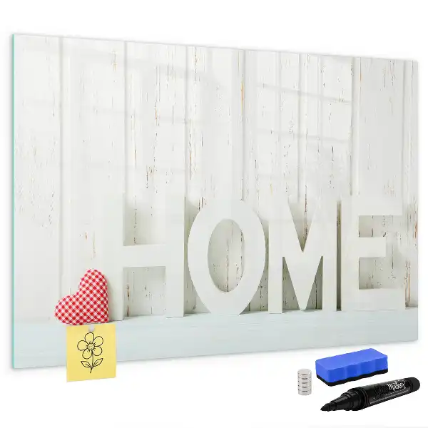 Magnetic glass dry erase board home text