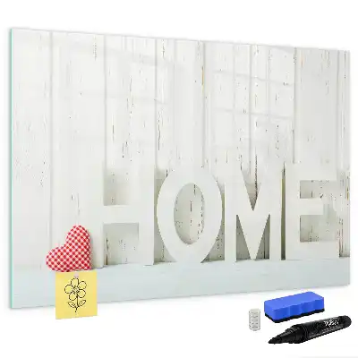 Magnetic glass dry erase board home text