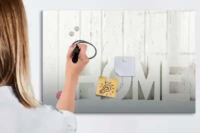 Magnetic glass dry erase board home text