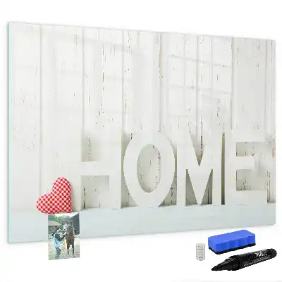 Magnetic glass dry erase board home text