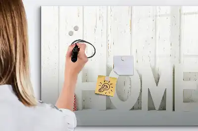 Magnetic glass dry erase board home text