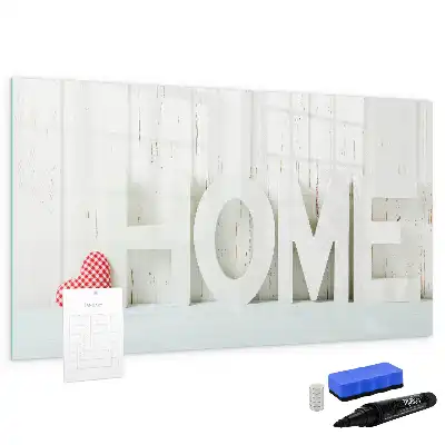 Magnetic glass dry erase board home text