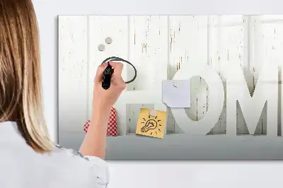 Magnetic glass dry erase board home text
