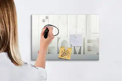 Magnetic glass dry erase board home text