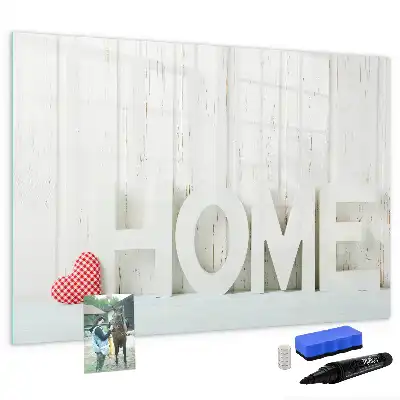 Magnetic glass dry erase board home text