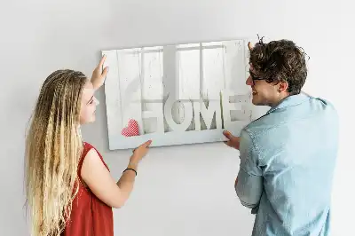 Magnetic glass dry erase board home text