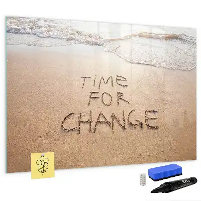Magnetic marker board with beach quote design
