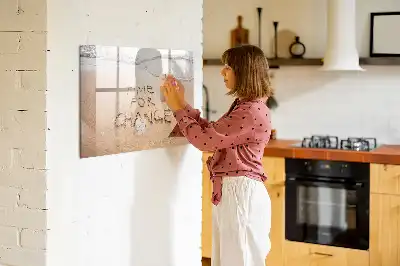 Magnetic marker board with beach quote design