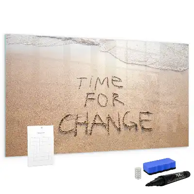 Magnetic marker board with beach quote design