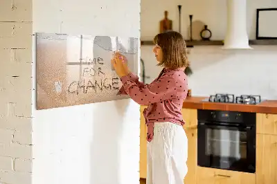 Magnetic marker board with beach quote design