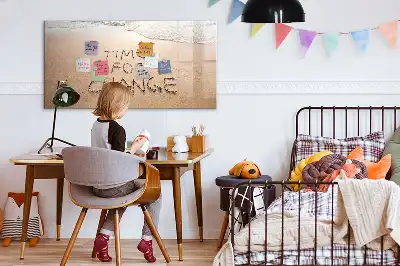 Magnetic marker board with beach quote design