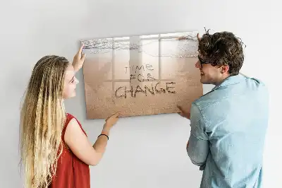 Magnetic marker board with beach quote design