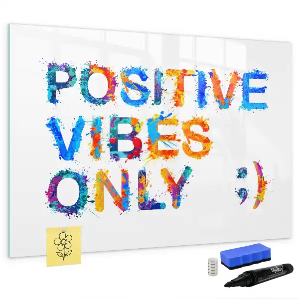 Magnetic marker board with positive quote design